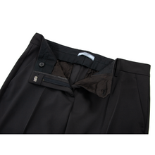 Prada Black Microfiber Unlined Hook Eye Flat Front Straight Leg Dress Pants 32W