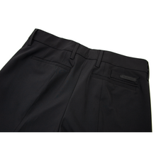 Prada Black Microfiber Unlined Hook Eye Flat Front Straight Leg Dress Pants 32W