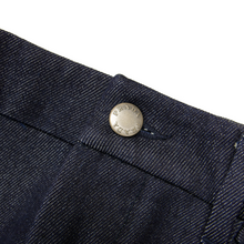 Prada Denim Blue Wool Leather Jacron 5-Pocket Flat Front Straight Leg Jeans 32W