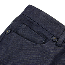 Prada Denim Blue Wool Leather Jacron 5-Pocket Flat Front Straight Leg Jeans 32W