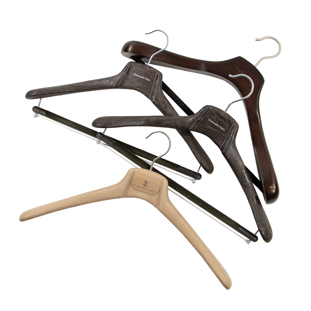 MIXED Ermenegildo Zegna Brunello Cucinelli Composite Wooden Pants Suit Hangers
