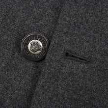 Gianni Versace Grey Wool Italy Logo Buttons Double Breasted Overcoat 46US