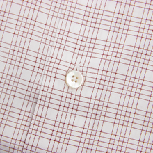 Zegna Brick Red Cotton Checked Custom MOP Spread Collar Dress Shirt 17US