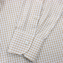 Zegna Brown White Blue Cotton Checked Spread Collar Dress Shirt 39EU/15.5US