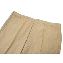 NWOT Ambrosi Tan Drapers Light Panama S120's Wool Flat Front Dress Pants 35W