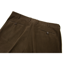 NWOT Rota Brown Brushed Cotton Twill Flat Front Handmade Pants 38W/54EU