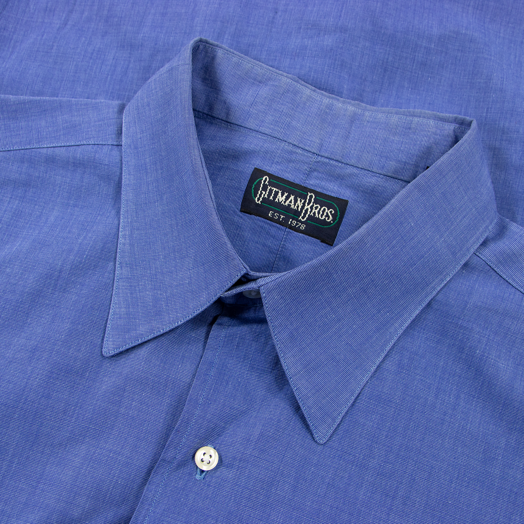 Gitman Bros Baby Blue Cotton Pinpoint Straight Collar Dress Shirt 16.5US