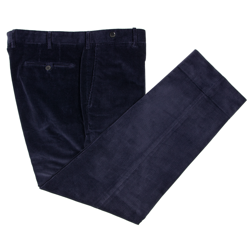 NWOT Rota Blue Cotton Coduroy Unlined Flat Front Handmade Pants 38W/54EU