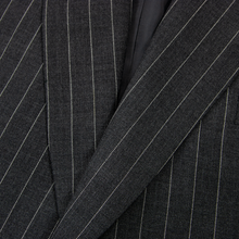 Turnbull & Asser Grey Wool Pinstriped Side Tabs Pleated Front 2Btn Suit 42R