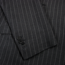 Turnbull & Asser Grey Wool Pinstriped Side Tabs Pleated Front 2Btn Suit 42R