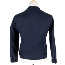 Polo Ralph Lauren Navy Cotton Tartan Lined Leather Pull Tab Blouson Jacket M
