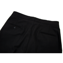 Polo Ralph Lauren Black Wool Satin Side Stripe Pleated Tuxedo Dress Pants 33W