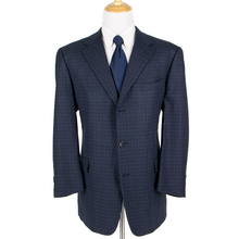 Ted Baker London Blue Wool Checked Woven Dual Vents 3Btn Jacket 50L
