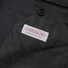 Piattelli Shadow Grey Wool Twill Lined Made in Italy Top Stitch 2Btn Jacket 48L
