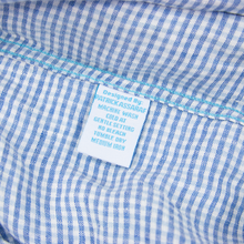 LNWT Toscano Blue White Linen Checked Spread Collar Dress Shirt Medium
