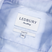 Ledbury Sky Blue Cotton Pin Point Slim Fit Spread Collar Dress Shirt 16.5US