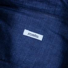 Malo Denim Blue Linen Slubby MOP Buttons Semi-Spread Dress Shirt 16.5US