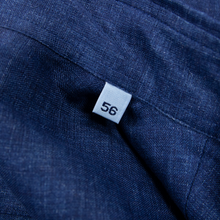 Malo Denim Blue Linen Slubby MOP Buttons Semi-Spread Dress Shirt 16.5US