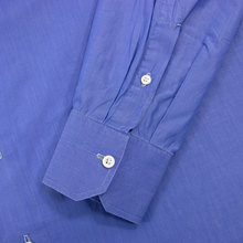 Isaia Napoli Baby Blue Cotton MOP Iridescent Spread Collar Dress Shirt 16.5US
