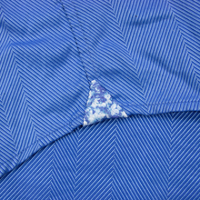 Robert Graham Baby Blue Glossy Cotton Herringbone Spread Collar Dress Shirt 15US
