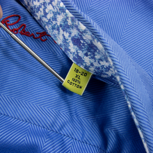 Robert Graham Baby Blue Glossy Cotton Herringbone Spread Collar Dress Shirt 15US