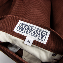 NWT $195 Engineered Garments Burgundy Cotton Workday Jean Cut Corduroy Pants 34W