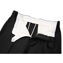Zanella Todd Jet Black Wool Twill Half Lined Flat Front Dress Pants 33W