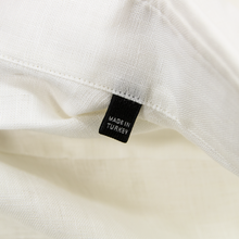 Zegna Su Misura Chiffon White Linen Slubby MOP Button Down Dress Shirt 18US