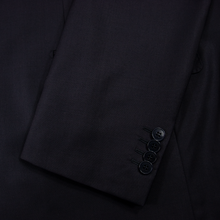 Valentino Blue Wool Cashmere Top Stitch Vented Italy Flat Front 2Btn Suit 44R