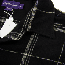 NWT Ralph Lauren Purple Label BlK/WHT 100% Cashmere Plaid Shirt Jacket Shacket M