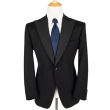 Hackett Black Wool Grosgrain Peak Lapel Side Tabs England Tuxedo Suit 44R