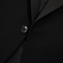 Hackett Black Wool Grosgrain Peak Lapel Side Tabs England Tuxedo Suit 44R