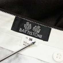 Battistoni Umber Brown Wool Twill Half Lined Pleated Dress Pants 35W