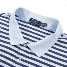 Polo Ralph Lauren Blue Cotton Striped Half Button Short Sleeve Polo Shirt 2XL
