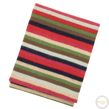 Saks Fifth Avenue Multi Color Merino Wool Angora Scotland Striped Long Scarf
