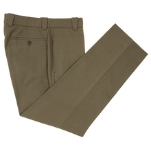 NWT $275 Incotex Ivory Olive Cotton Linen Slubby Unlined Flat Front Pants 35W