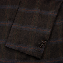 Kiton Brown 100% Cashmere Plaid Top Stitch Handmade Dual Vents 2Btn Jacket 46L