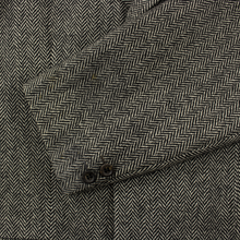 Chester Barrie Austin Reed Grey Black Wool Herringbone England Tweed Jacket 40L