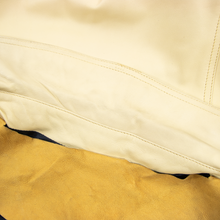 NWT Schiatti Cream Nappa Leather Unstructured Top Stitch Blouson Jacket 48US
