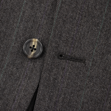 Burberry Grey Multi Color Wool H-Bone Striped Soft Tweed MiUSA 2Btn Jacket 44L