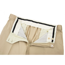 Valentino Tan Cotton Twill Half Lined Flat Front Sateen Pants 37W