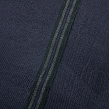Loro Piana Blue 100% Cashmere Knit Superfine Bordered Frayed Hem Scarf