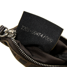 Fendi Tobacco Black Leather Trim Silver-Tone Clasp Key Chain Coin Purse