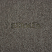 Hermes Brown Grey Melange 100% Cashmere Dbl Faced Horse Shoe Great Britain Scarf