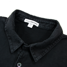 James Perse Jet Black Cotton MOP Knit Short Sleeve Polo Shirt 1/Small