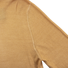 NWT Boglioli Brown Wool Ribbed Knit Piped Crew Neck Sweater Large