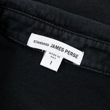 James Perse Jet Black Cotton MOP Knit Short Sleeve Polo Shirt 1/Small
