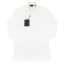 NWT Zegna Couture White Cotton MOP 1/2 Btn Spread Pullover Shirt 39EU/15US