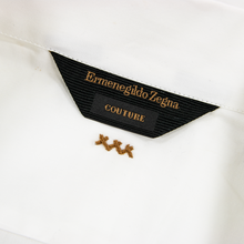 NWT Zegna Couture White Cotton MOP 1/2 Btn Spread Pullover Shirt 39EU/15US