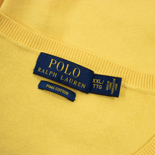 CURRENT Polo Ralph Lauren Yellow Pima Cotton LS Piped V-Neck Sweater 2XL